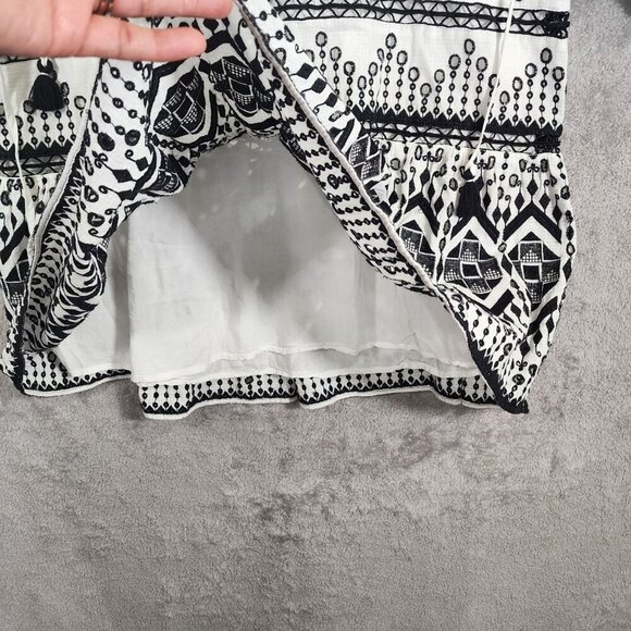 Anthropologie Womens Boho Embroidered Geometric Pattern Mini Shirt Dress - Picture 8 of 9